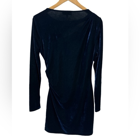 Reiss Katie Cut Out Velvet Mini Dress Navy Size 8 - Picture 6 of 11